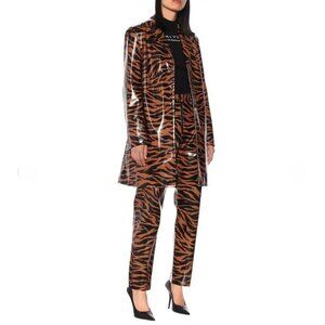 Kwaidan Editions Tiger Print Vinyl straight leg high rise pants 36